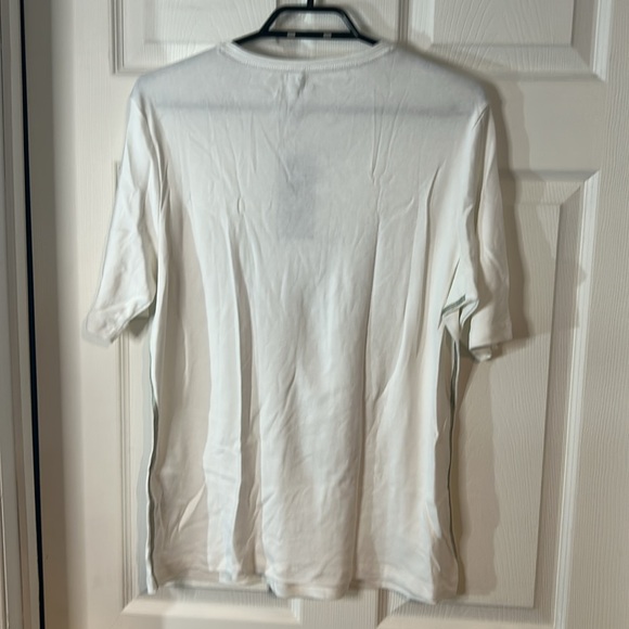 White and Green Women's Top NWT size large - Picture 7 of 10
